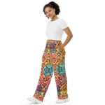 Celtic Knot Wide Leg Pants Rainbow Interwoven Trousers