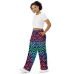Colorful Celtic Knot Wide Leg Pants Vibrant Trousers