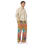 Celtic Knot Wide Leg Pants Rainbow Interwoven Trousers