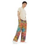 Celtic Knot Wide Leg Pants Rainbow Interwoven Trousers