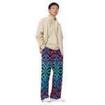 Colorful Celtic Knot Wide Leg Pants Vibrant Trousers