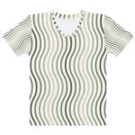 Green Wave T Shirt Women’s Wavy Stripe Top