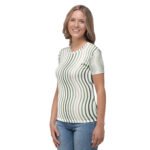 Green Wave T Shirt Women’s Wavy Stripe Top
