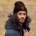 Dutch Lion Beanie Orange Netherlands Embroidered Hat