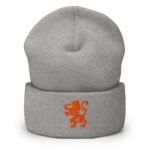 Dutch Lion Beanie Orange Netherlands Embroidered Hat