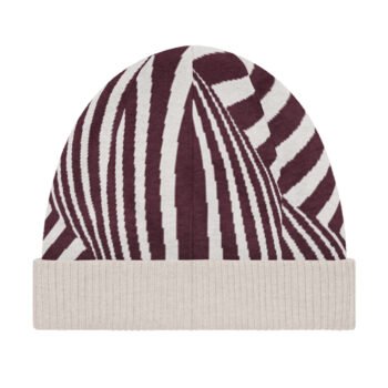 Black White Geometric Beanie Optical Illusion Hat