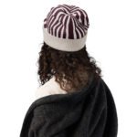 Black White Geometric Beanie Optical Illusion Hat