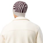 Black White Geometric Beanie Optical Illusion Hat