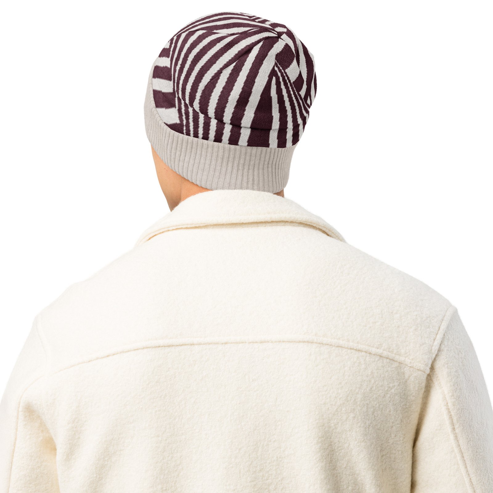 Black White Geometric Beanie Optical Illusion Hat Black White Geometric Beanie Optical Illusion Hat