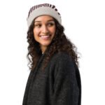 Black White Geometric Beanie Optical Illusion Hat