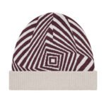 Black White Geometric Beanie Optical Illusion Hat