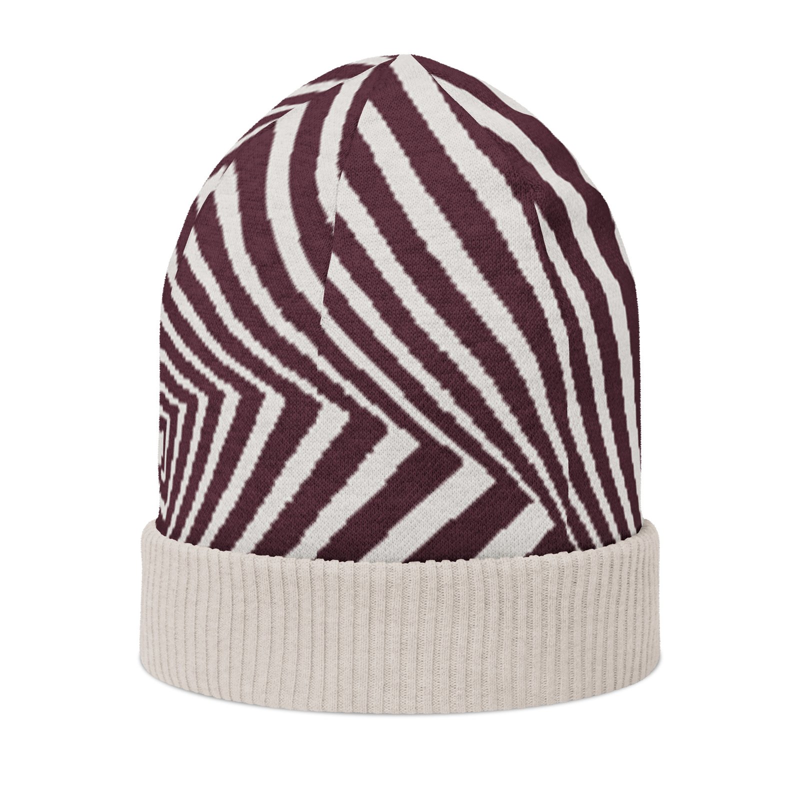 Black White Geometric Beanie Optical Illusion Hat Black White Geometric Beanie Optical Illusion Hat