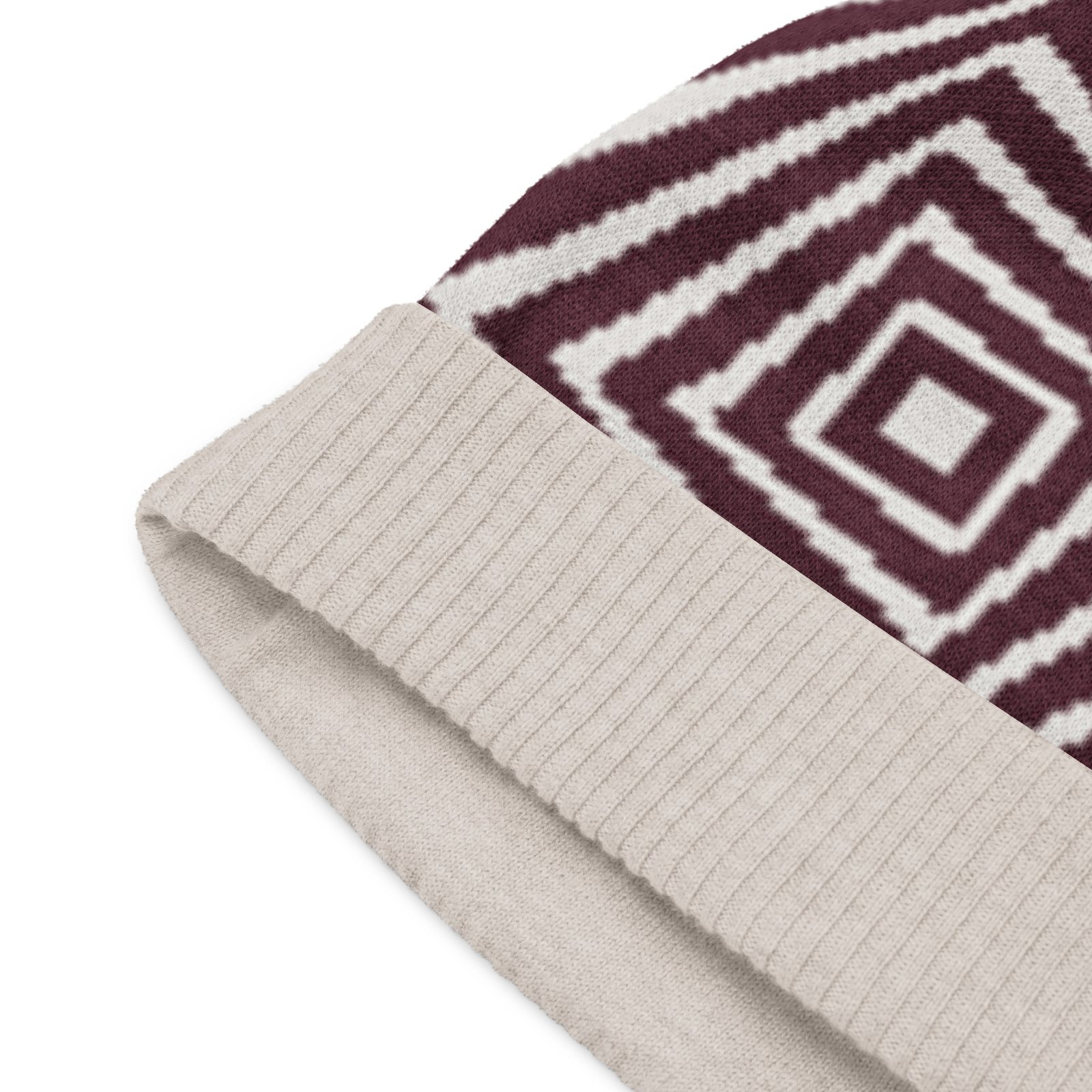 Black White Geometric Beanie Optical Illusion Hat Black White Geometric Beanie Optical Illusion Hat