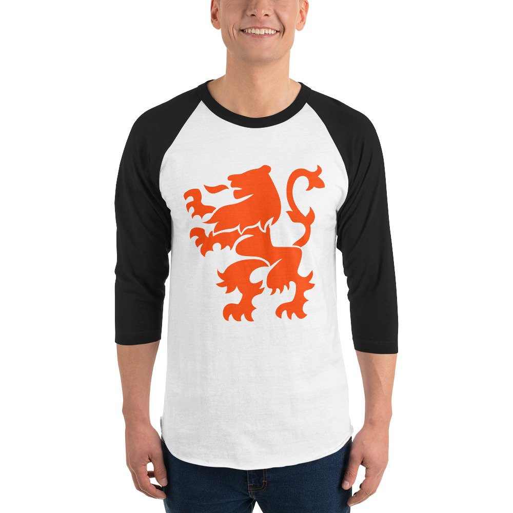 Dutch Lion Shirt Orange Netherlands 3/4 Sleeve Top Dutch Lion Shirt Orange Netherlands 3/4 Sleeve Top