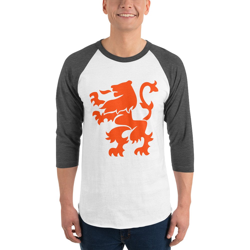 Dutch Lion Shirt Orange Netherlands 3/4 Sleeve Top Dutch Lion Shirt Orange Netherlands 3/4 Sleeve Top