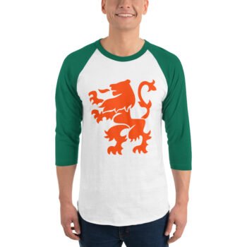 Dutch Lion Shirt Orange Netherlands 3/4 Sleeve Top