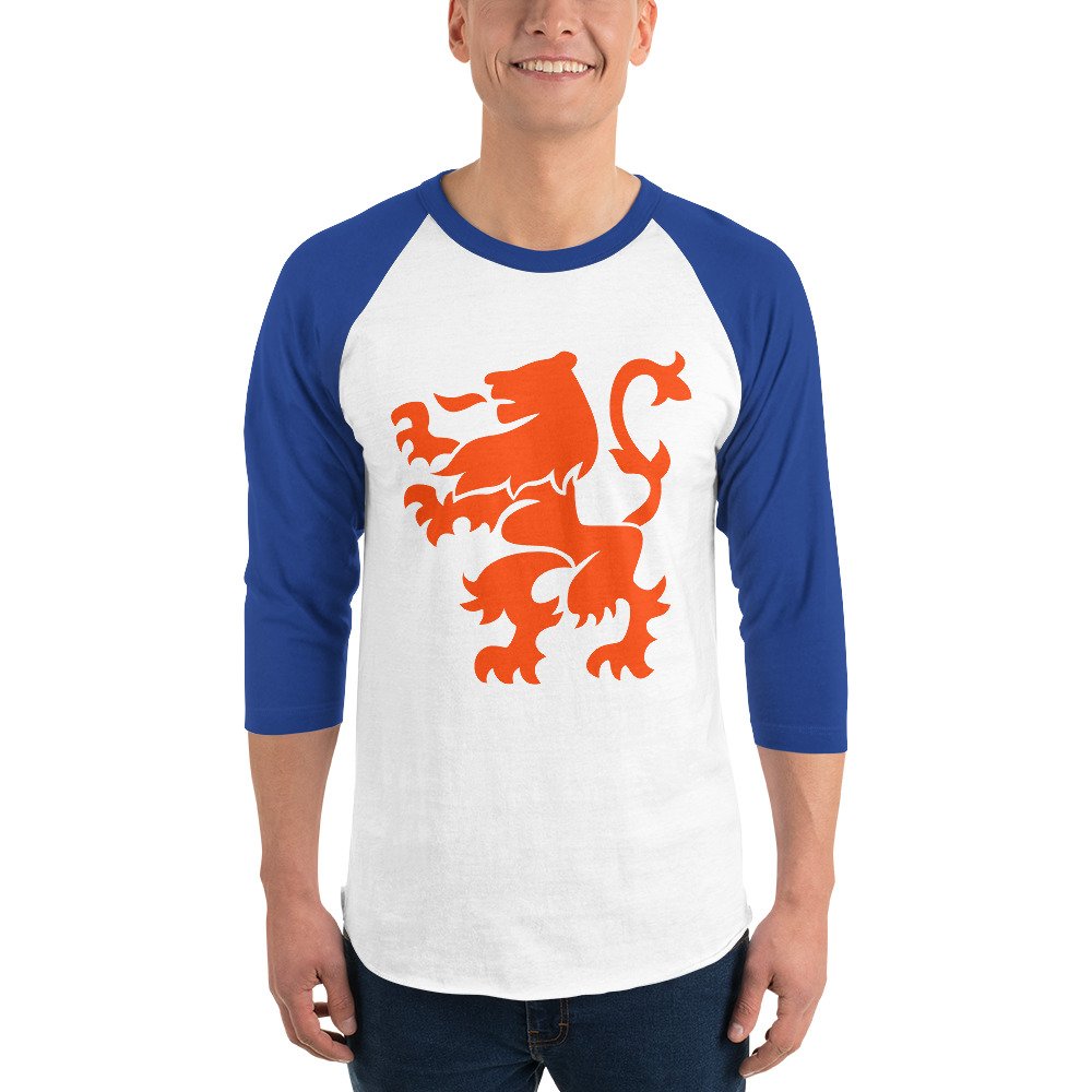 Dutch Lion Shirt Orange Netherlands 3/4 Sleeve Top Dutch Lion Shirt Orange Netherlands 3/4 Sleeve Top