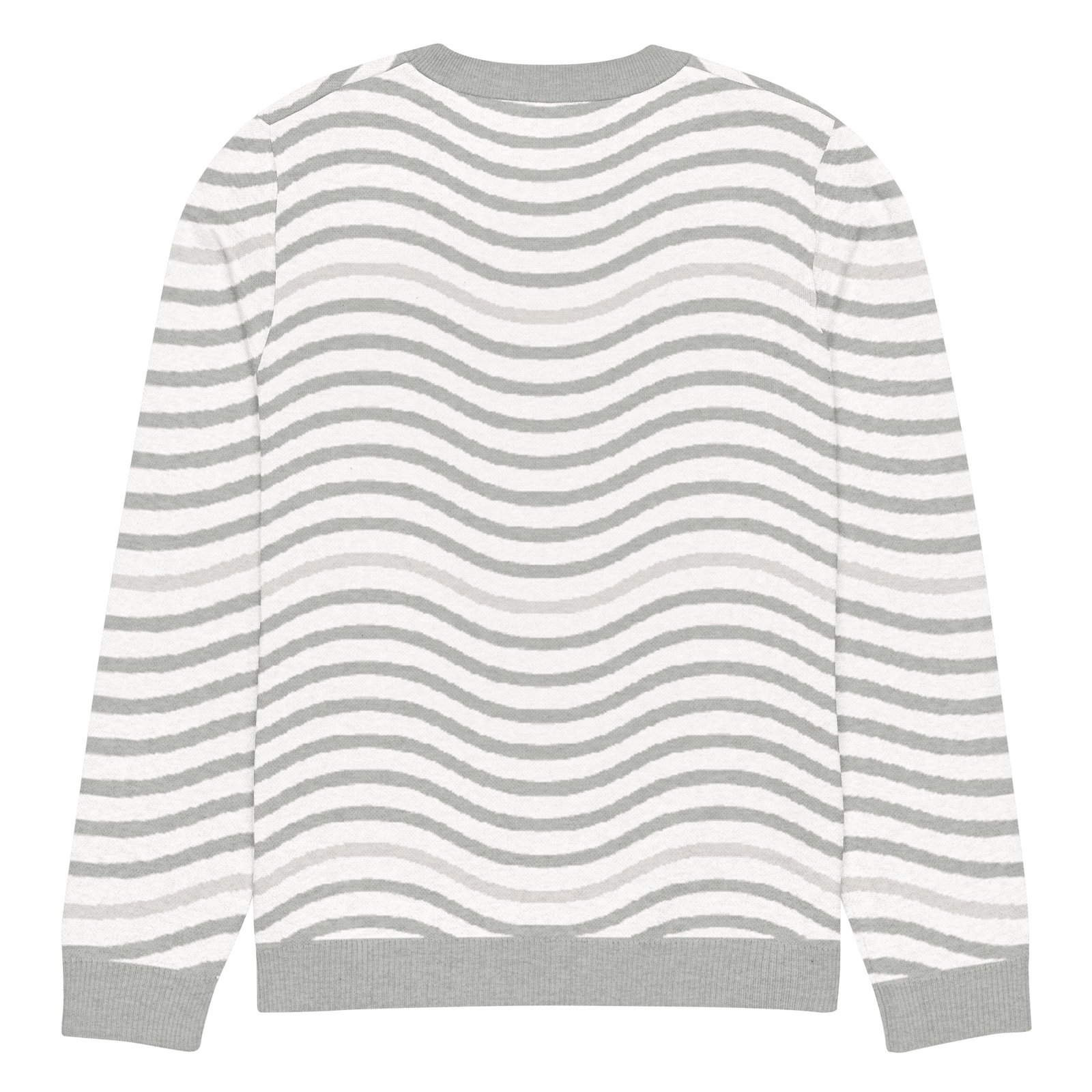Green Wave Knitted Sweater Olive Beige Crew Neck Green Wave Knitted Sweater Olive Beige Crew Neck