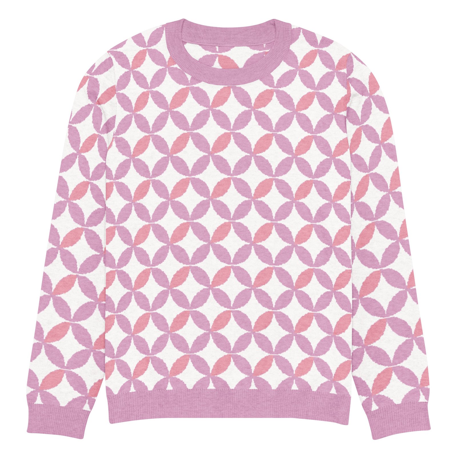 Pink Purple Scallop Sweater Pastel Crew Neck Top Pink Purple Scallop Sweater Pastel Crew Neck Top