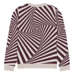 Black White Optical Sweater Geometric Knit Crew Neck