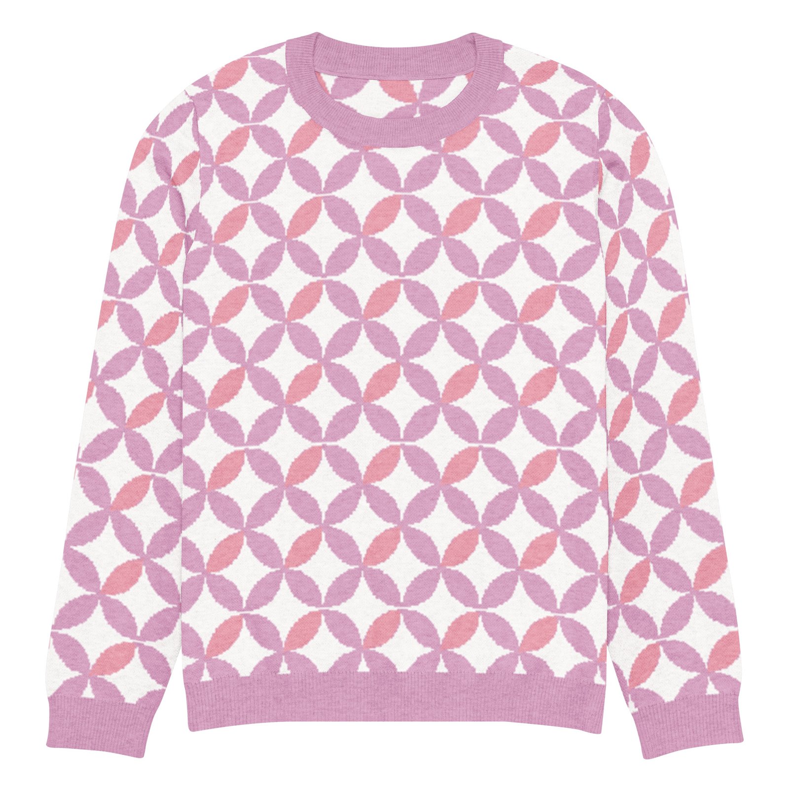 Pink Purple Scallop Sweater Pastel Crew Neck Top Pink Purple Scallop Sweater Pastel Crew Neck Top