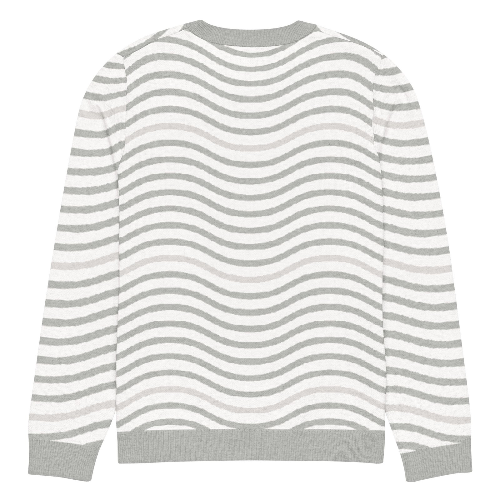 Green Wave Knitted Sweater Olive Beige Crew Neck Green Wave Knitted Sweater Olive Beige Crew Neck