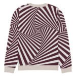 Black White Optical Sweater Geometric Knit Crew Neck