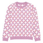Pink Purple Scallop Sweater Pastel Crew Neck Top