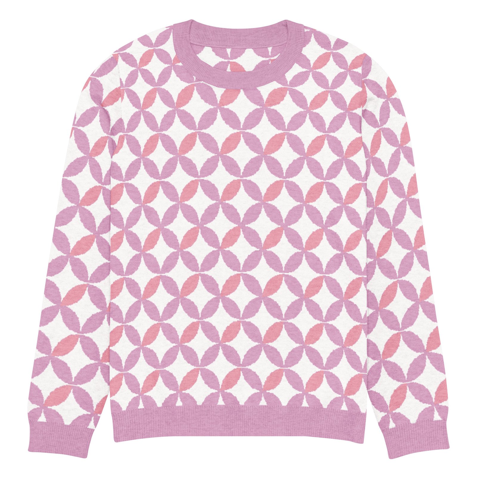 Pink Purple Scallop Sweater Pastel Crew Neck Top Pink Purple Scallop Sweater Pastel Crew Neck Top