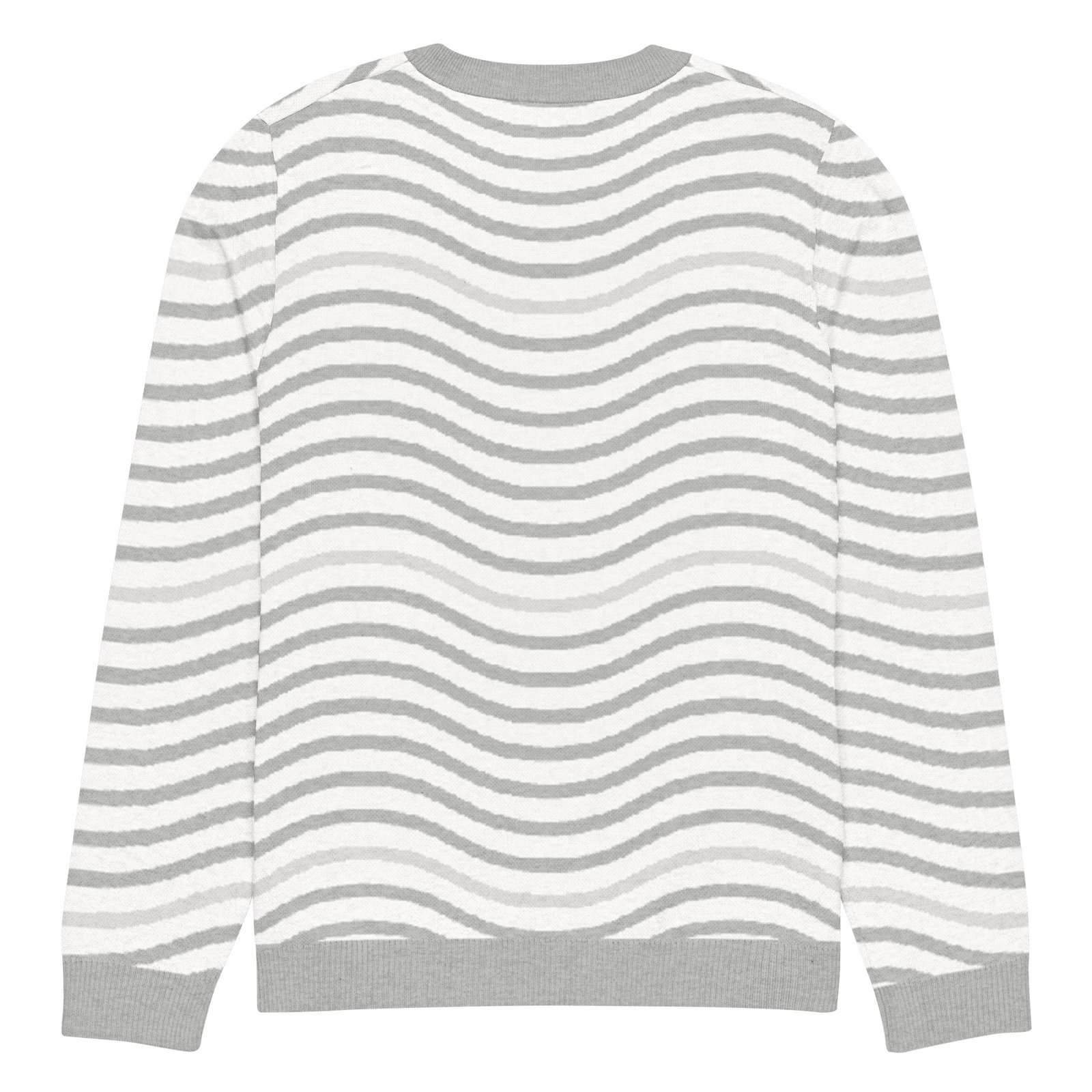 Green Wave Knitted Sweater Olive Beige Crew Neck Green Wave Knitted Sweater Olive Beige Crew Neck