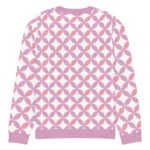 Pink Purple Scallop Sweater Pastel Crew Neck Top