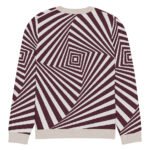 Black White Optical Sweater Geometric Knit Crew Neck
