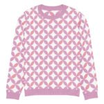 Pink Purple Scallop Sweater Pastel Crew Neck Top
