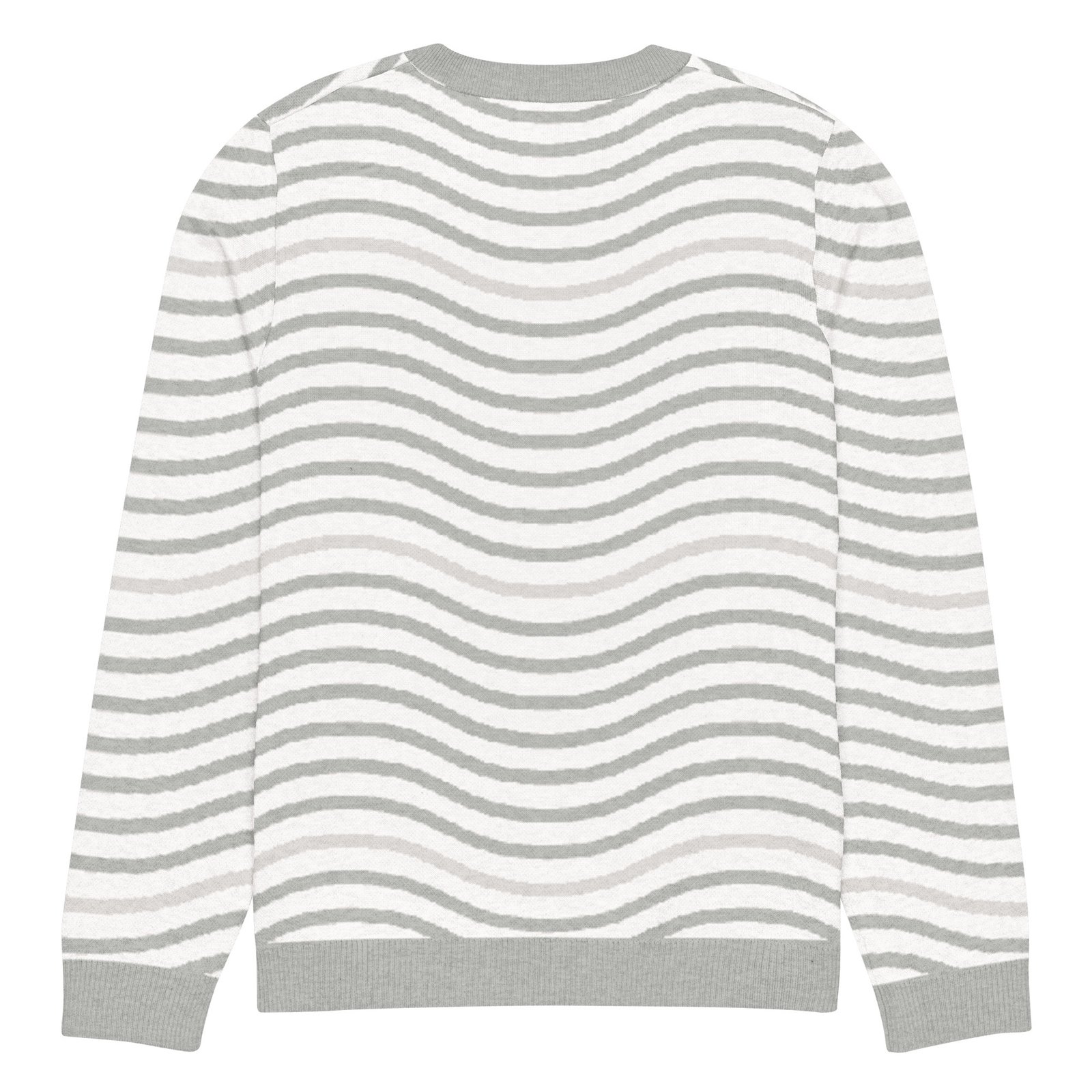 Green Wave Knitted Sweater Olive Beige Crew Neck Green Wave Knitted Sweater Olive Beige Crew Neck