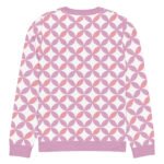 Pink Purple Scallop Sweater Pastel Crew Neck Top