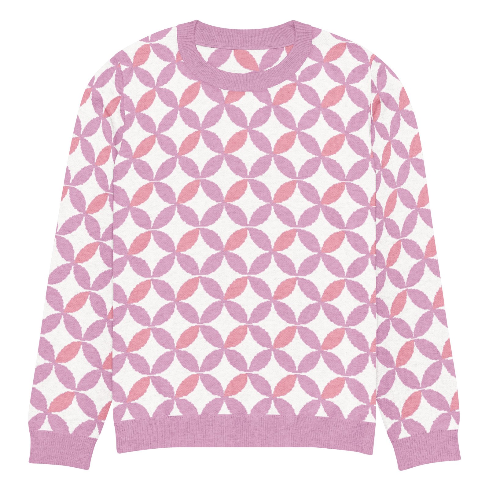 Pink Purple Scallop Sweater Pastel Crew Neck Top Pink Purple Scallop Sweater Pastel Crew Neck Top