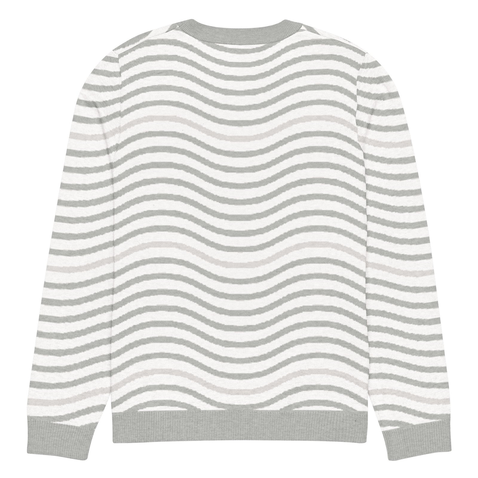 Green Wave Knitted Sweater Olive Beige Crew Neck Green Wave Knitted Sweater Olive Beige Crew Neck