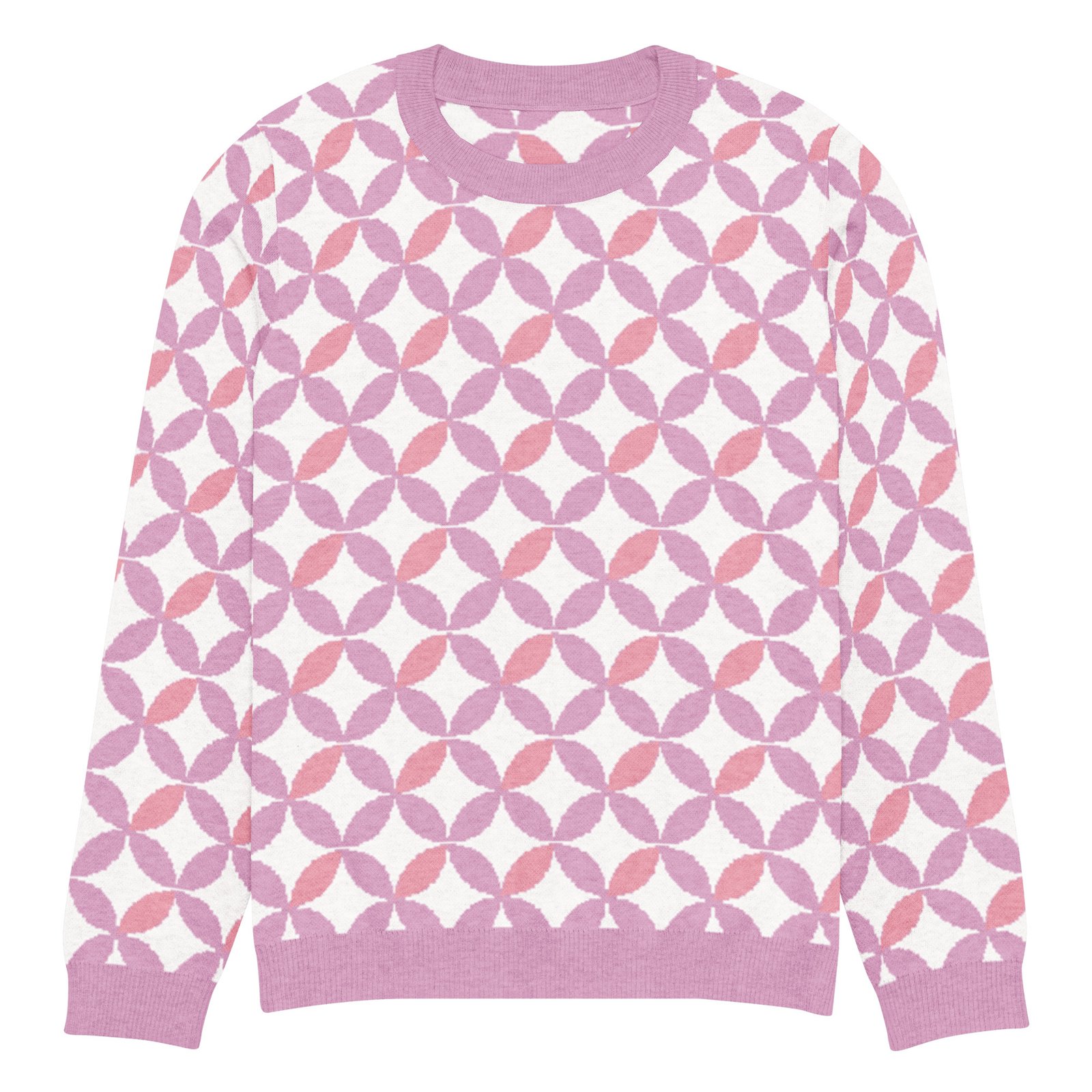 Pink Purple Scallop Sweater Pastel Crew Neck Top Pink Purple Scallop Sweater Pastel Crew Neck Top