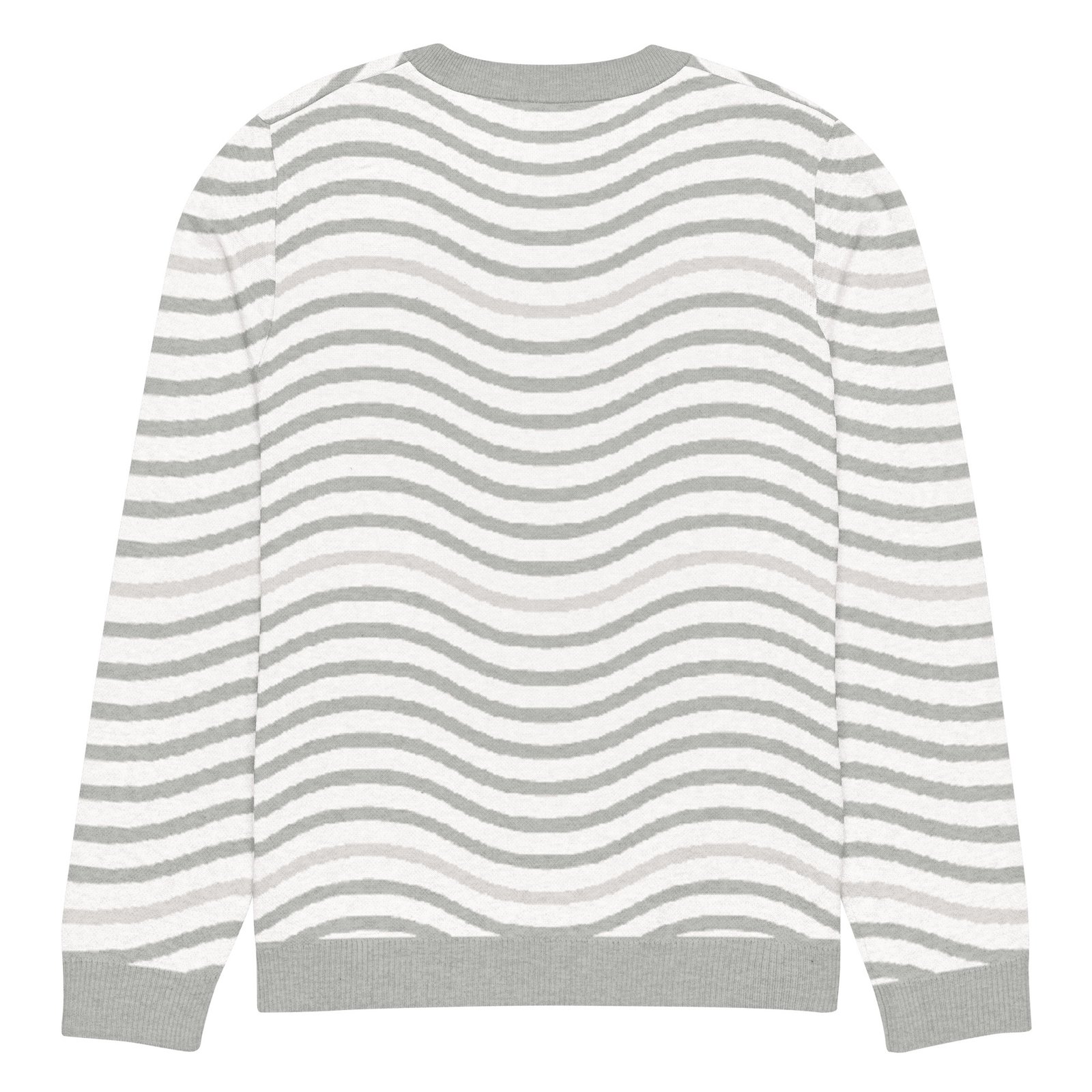 Green Wave Knitted Sweater Olive Beige Crew Neck Green Wave Knitted Sweater Olive Beige Crew Neck