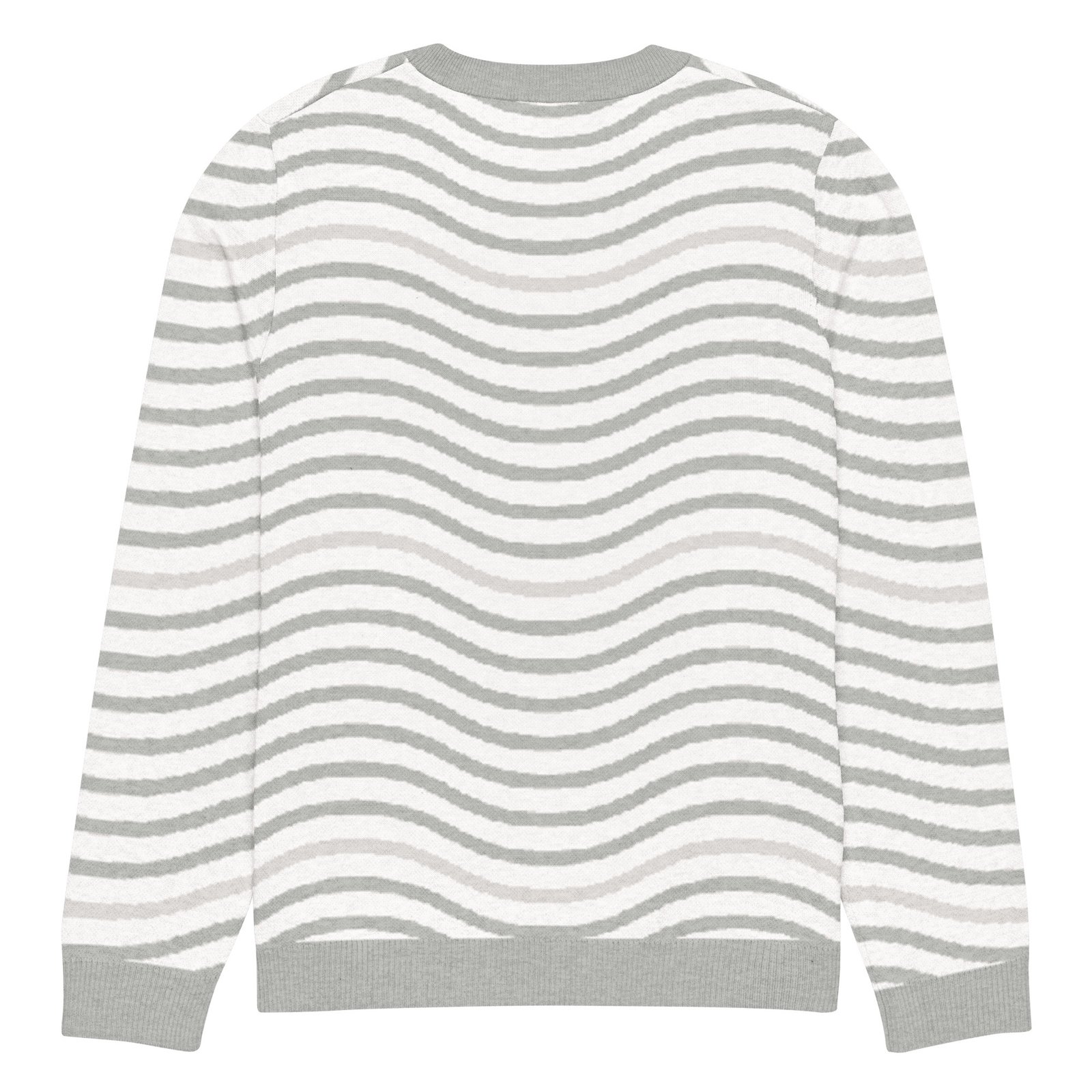 Green Wave Knitted Sweater Olive Beige Crew Neck Green Wave Knitted Sweater Olive Beige Crew Neck