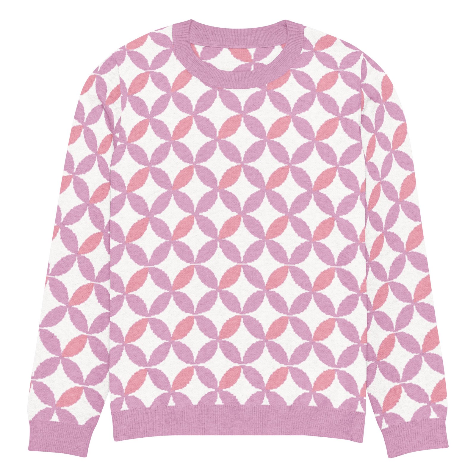 Pink Purple Scallop Sweater Pastel Crew Neck Top Pink Purple Scallop Sweater Pastel Crew Neck Top