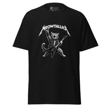 Meowtallica Cat T Shirt Funny Heavy Metal Rock Tee