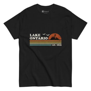 Lake Ontario T Shirt Vintage Retro Lighthouse Design