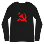 Communist Symbol Long Sleeve Tee Red Hammer Sickle Shirt
