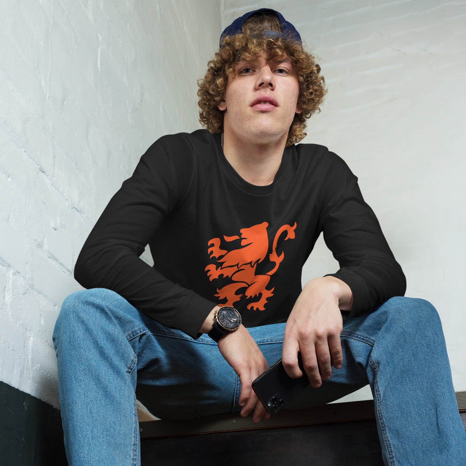 Dutch Lion Long Sleeve Tee Orange Netherlands Shirt Dutch Lion Long Sleeve Tee Orange Netherlands Shirt