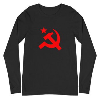 Communist Symbol Long Sleeve Tee Red Hammer Sickle Shirt