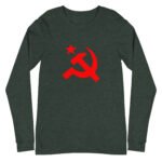 Communist Symbol Long Sleeve Tee Red Hammer Sickle Shirt