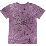 Purple Spiderweb Kids T Shirt Halloween Pattern Tee