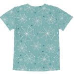 Teal Spiderweb Kids T Shirt Whimsical Halloween Tee