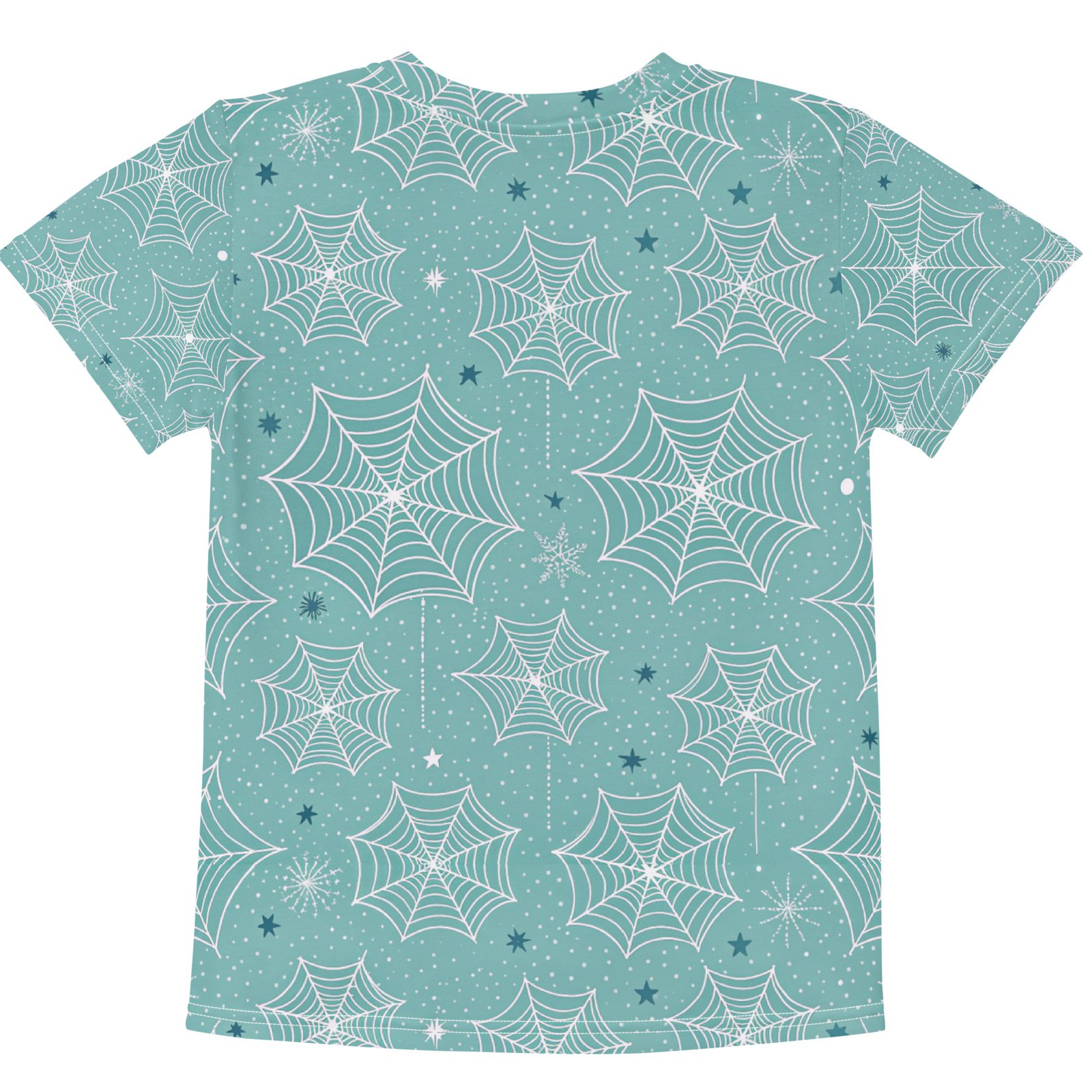 Teal Spiderweb Kids T Shirt Whimsical Halloween Tee Teal Spiderweb Kids T Shirt Whimsical Halloween Tee